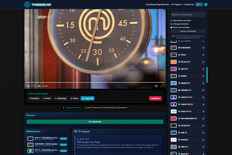Custom IPTV Web App desktop website preview
