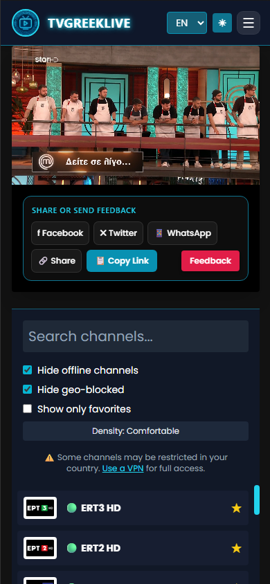 Custom IPTV Web App mobile website preview